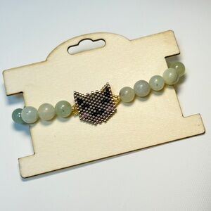 Handmade natural gemstone and seed beads bracelet